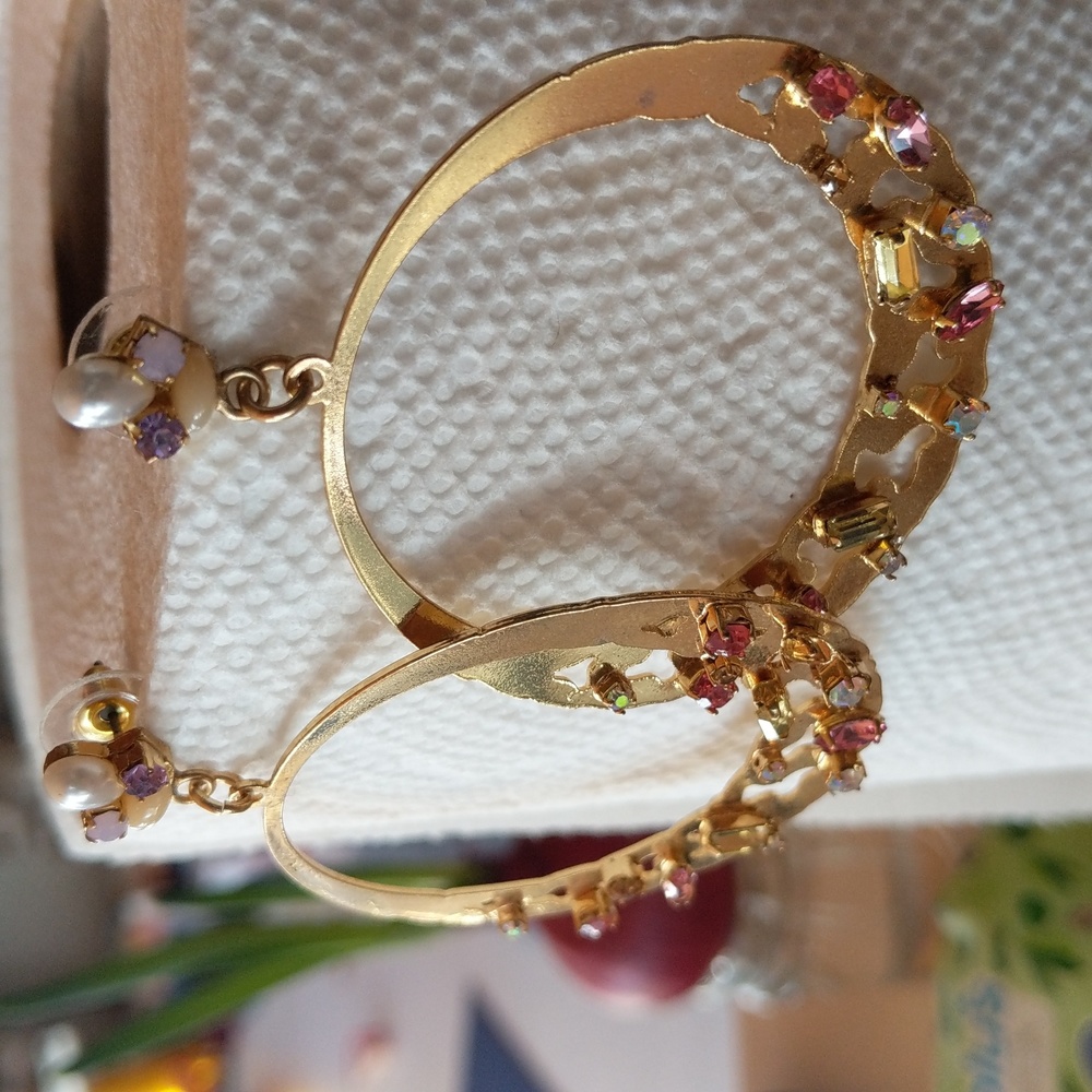 John Wind Gold Tone Hoops Earrings